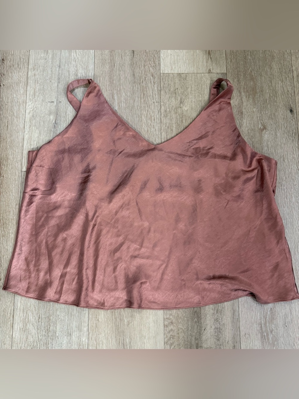 Wildfang Rose Copper Satin V-Neck Camisole